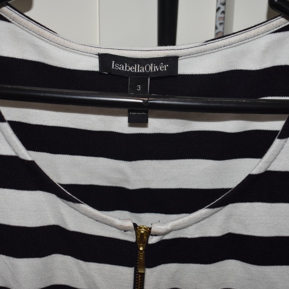 blue white striped Isabella Oliver maternity dress - Picture 3 of 5